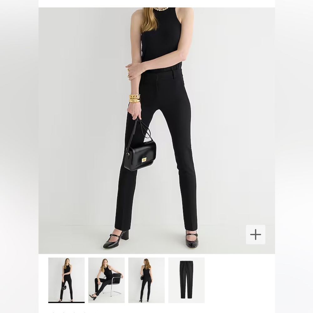 J. Crew Black Straight-Leg Pants — Sleek Tailored Fit